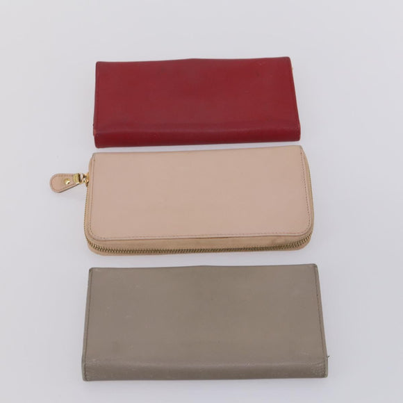 Salvatore Ferragamo Wallet Leather 6 Set Black Beige Red Auth bs31481