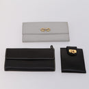 Salvatore Ferragamo Wallet Leather 6 Set Black Beige Red Auth bs31481-2