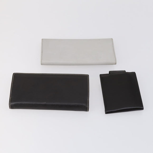 Salvatore Ferragamo Wallet Leather 6 Set Black Beige Red Auth bs31481