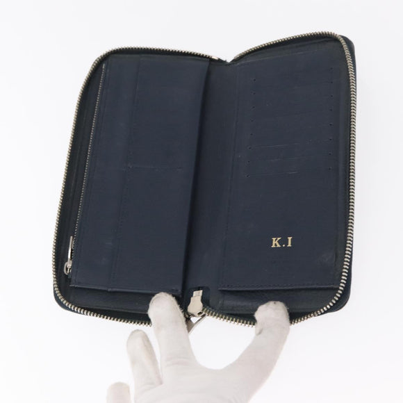 LOUIS VUITTON Epi Wallet Leather 2 Set Black LV Auth bs31483