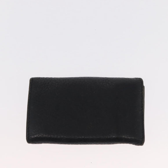 PRADA Key Case Leather 2 Set Beige Black Auth bs31485