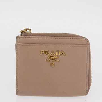 PRADA Key Case Leather 2 Set Beige Black Auth bs31485 - 0