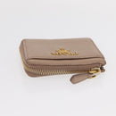 PRADA Key Case Leather 2 Set Beige Black Auth bs31485-5