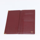 CARTIER Must Line Wallet Clutch Bag Leather 2 Set Bordeaux Gold Auth bs31487-18