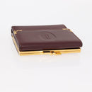CARTIER Must Line Wallet Clutch Bag Leather 2 Set Bordeaux Gold Auth bs31487-5