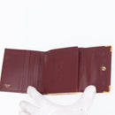 CARTIER Must Line Wallet Clutch Bag Leather 2 Set Bordeaux Gold Auth bs31487-8