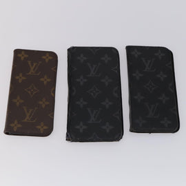 LOUIS VUITTON Monogram Eclipse iPhone Case 6 Set LV Auth bs31488 - 0