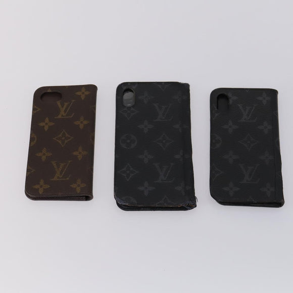 LOUIS VUITTON Monogram Eclipse iPhone Case 6 Set LV Auth bs31488