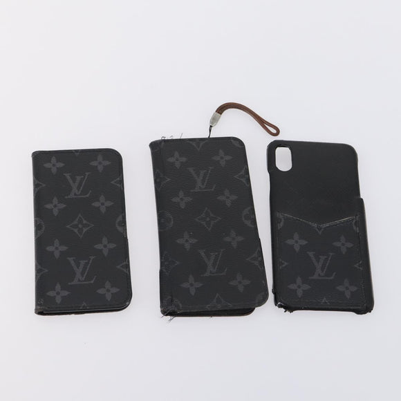 LOUIS VUITTON Monogram Eclipse iPhone Case 6 Set LV Auth bs31488