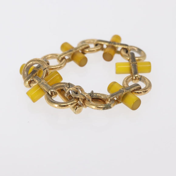 LOEWE Charm Leather metal 2 Set Beige Gold Auth bs31490