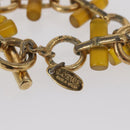 LOEWE Charm Leather metal 2 Set Beige Gold Auth bs31490-11