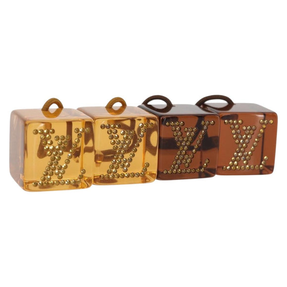 LOUIS VUITTON Hair Tie plastic Brown LV Auth bs31492