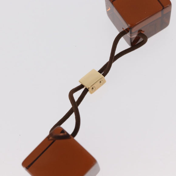 LOUIS VUITTON Hair Tie plastic Brown LV Auth bs31492