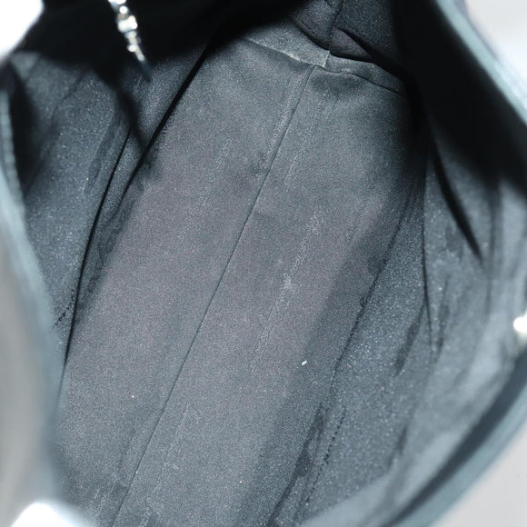 Salvatore Ferragamo Shoulder Bag Leather Canvas 2 Set Black Silver Auth bs31495