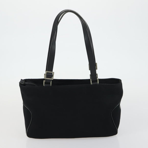 Salvatore Ferragamo Shoulder Bag Leather Canvas 2 Set Black Silver Auth bs31495