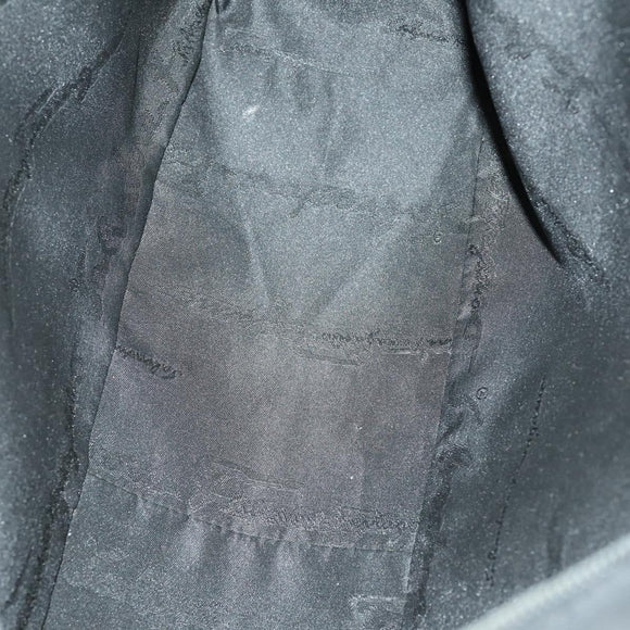 Salvatore Ferragamo Shoulder Bag Leather Canvas 2 Set Black Silver Auth bs31495