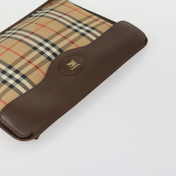 Burberrys Nova Check Hand Bag Canvas 3 Set Beige Green Auth bs31496