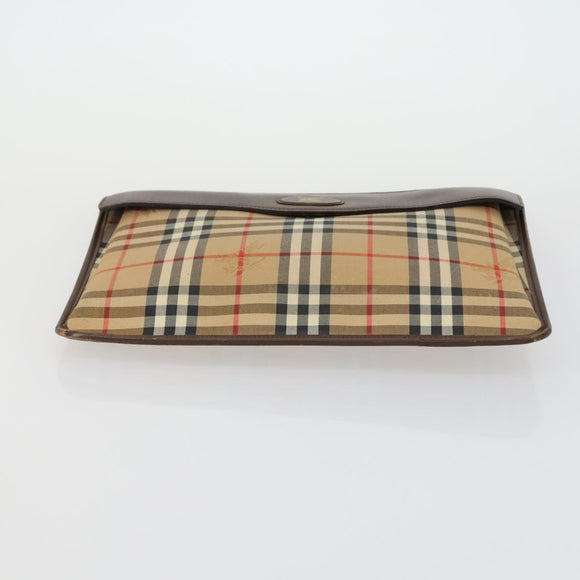 Burberrys Nova Check Hand Bag Canvas 3 Set Beige Green Auth bs31496