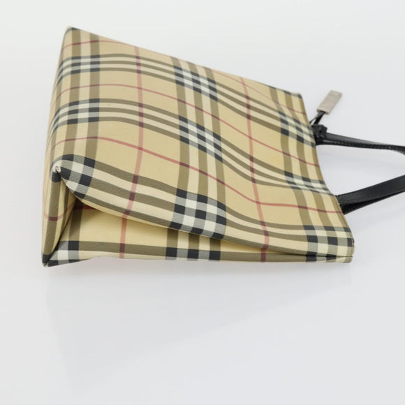 Burberrys Nova Check Hand Bag Canvas 3 Set Beige Green Auth bs31496