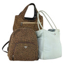 BOTTEGA VENETA Shoulder Bag Nylon 3 Set Blue Brown Auth bs31499-1