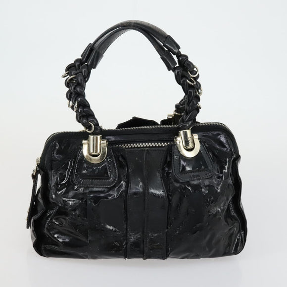 Chloe Tote Bag Leather 2 Set Black Beige Auth bs31501