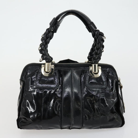 Chloe Tote Bag Leather 2 Set Black Beige Auth bs31501