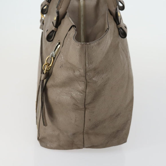 Chloe Tote Bag Leather 2 Set Black Beige Auth bs31501