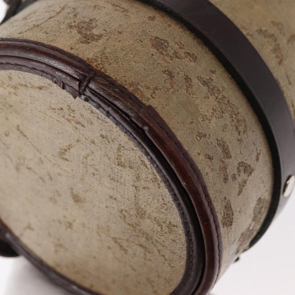 CHANEL Hand Bag Coated Canvas Beige Silver CC Auth bs31502