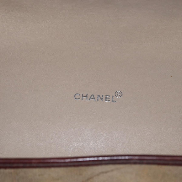CHANEL Hand Bag Coated Canvas Beige Silver CC Auth bs31502