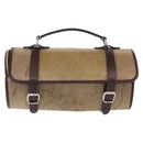 CHANEL Hand Bag Coated Canvas Beige Silver CC Auth bs31502-13