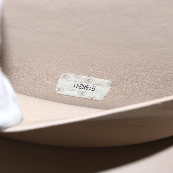 CHANEL Hand Bag Coated Canvas Beige Silver CC Auth bs31502