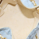 CHANEL Chain Shoulder Bag Canvas Light Blue gold CC Auth bs31503-12