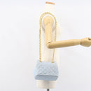 CHANEL Chain Shoulder Bag Canvas Light Blue gold CC Auth bs31503-16