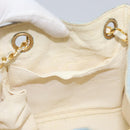 CHANEL Chain Shoulder Bag Canvas Light Blue gold CC Auth bs31503-17