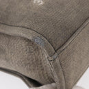 CHANEL Deauville line Chain Tote Bag Canvas Gray Silver CC Auth bs31505-9