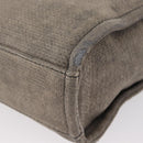 CHANEL Deauville line Chain Tote Bag Canvas Gray Silver CC Auth bs31505-16