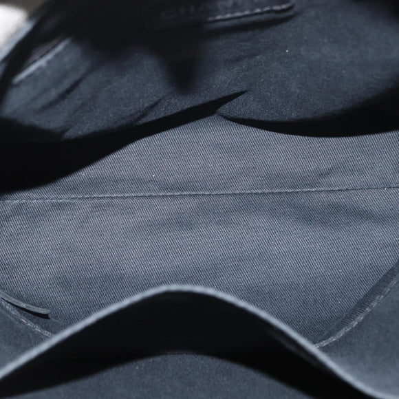 CHANEL Deauville line Chain Tote Bag Canvas Gray Silver CC Auth bs31505