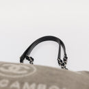 CHANEL Deauville line Chain Tote Bag Canvas Gray Silver CC Auth bs31505-8