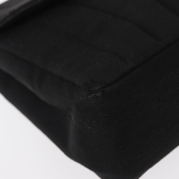 CHANEL Mademoiselle Shoulder Bag Cotton Black Gold CC Auth bs31506