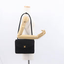 CHANEL Mademoiselle Shoulder Bag Cotton Black Gold CC Auth bs31506-24