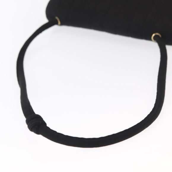 CHANEL Mademoiselle Shoulder Bag Cotton Black Gold CC Auth bs31506