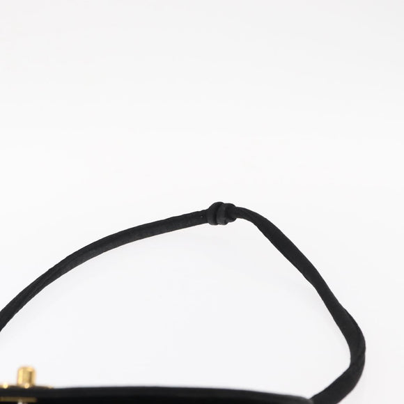 CHANEL Mademoiselle Shoulder Bag Cotton Black Gold CC Auth bs31506