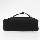 CHANEL Mademoiselle Shoulder Bag Cotton Black Gold CC Auth bs31506-9