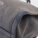 CHANEL Deauville line Chain Tote Bag Canvas Navy Silver CC Auth bs31507-14