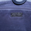 CHANEL Deauville line Chain Tote Bag Canvas Navy Silver CC Auth bs31507-18