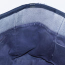 CHANEL Deauville line Chain Tote Bag Canvas Navy Silver CC Auth bs31507-19