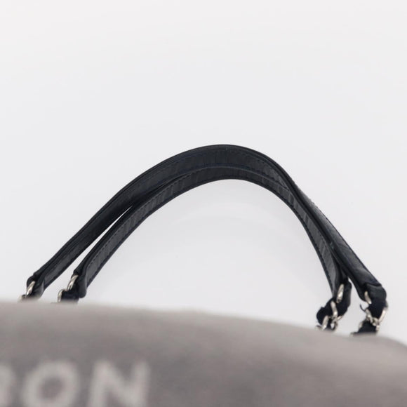 CHANEL Deauville line Chain Tote Bag Canvas Navy Silver CC Auth bs31507