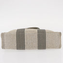 HERMES New Fourre Tout PM Tote Bag Canvas Gray Silver Auth bs31508-6