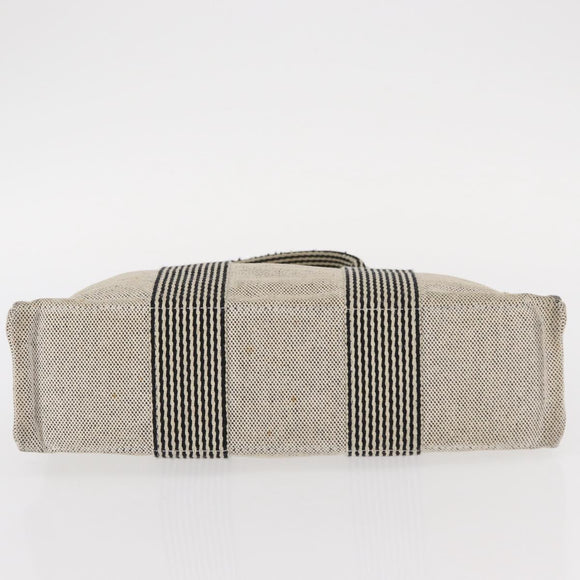 HERMES New Fourre Tout PM Tote Bag Canvas Gray Silver Auth bs31508