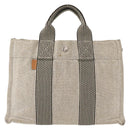 HERMES New Fourre Tout PM Tote Bag Canvas Gray Silver Auth bs31508-13